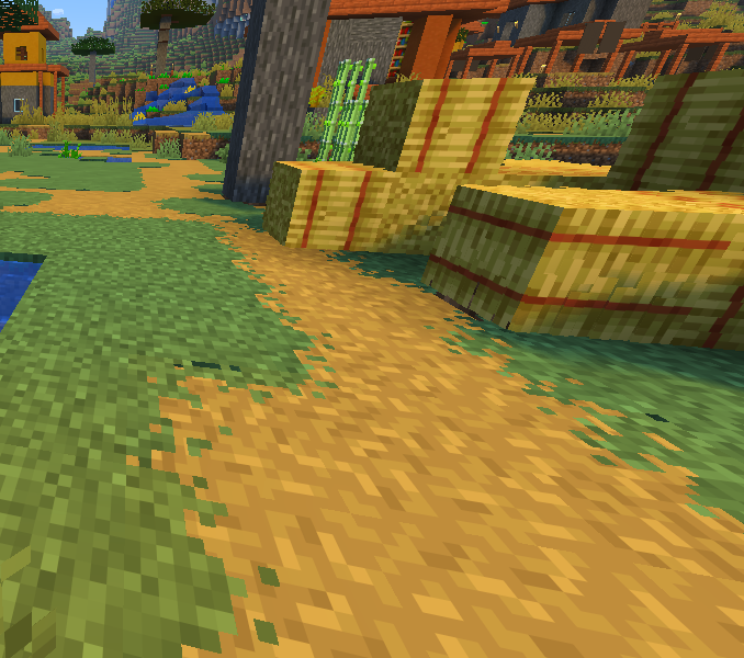 connected paths with texturized haybales
