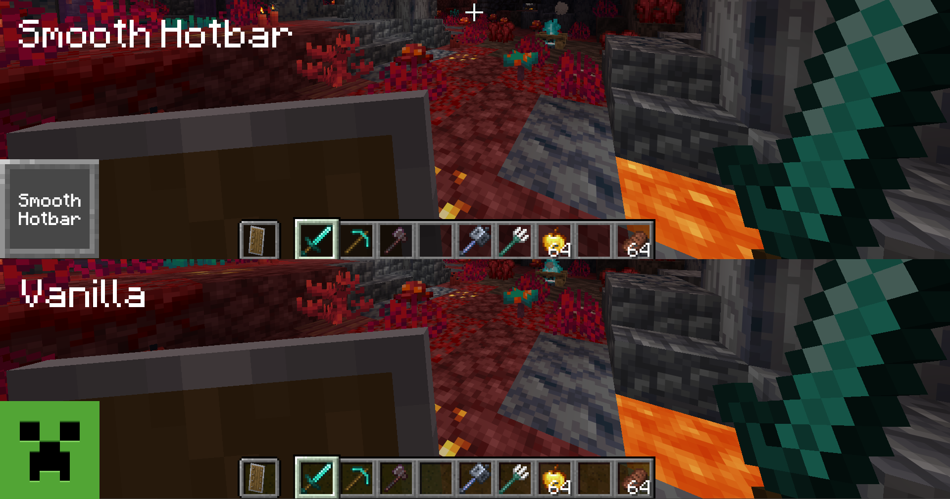 Comparation with and withouth the resource pack.