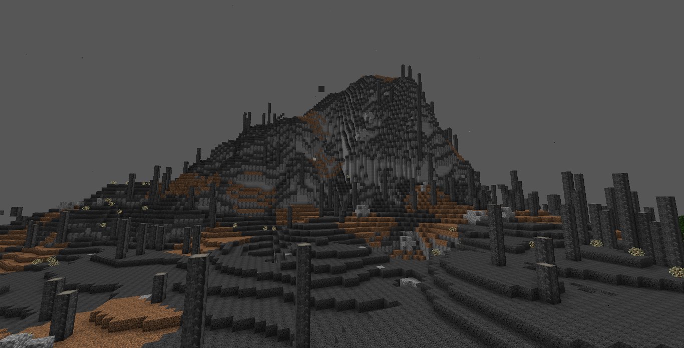 Screenshot of a Burnt Forest biome.