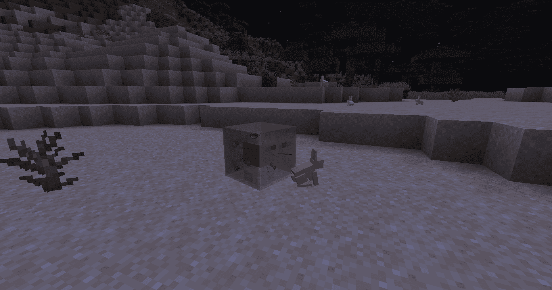 Ooze in a desert, attacking a rabbit