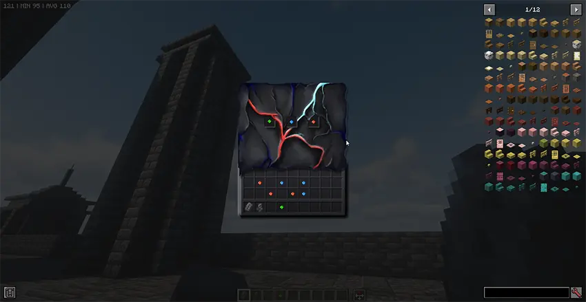 Right-click to open the GUI and equip the gems.