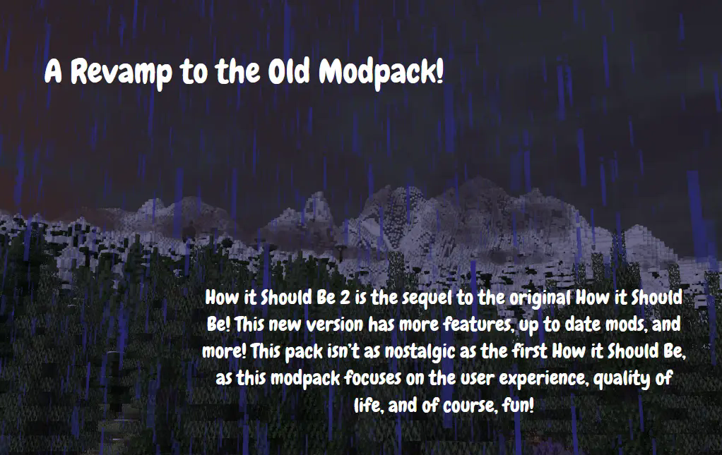 Revamp to the old modpack!