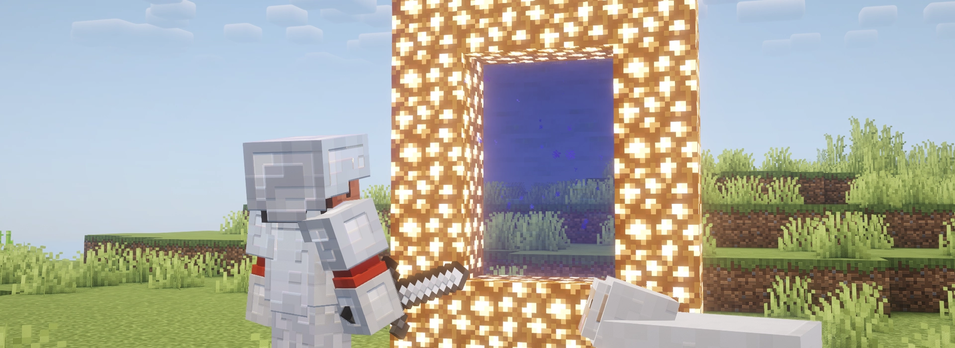 player looking at portal