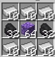 row1/3:3 iron on top, row2: coal and block of amethyst and coal