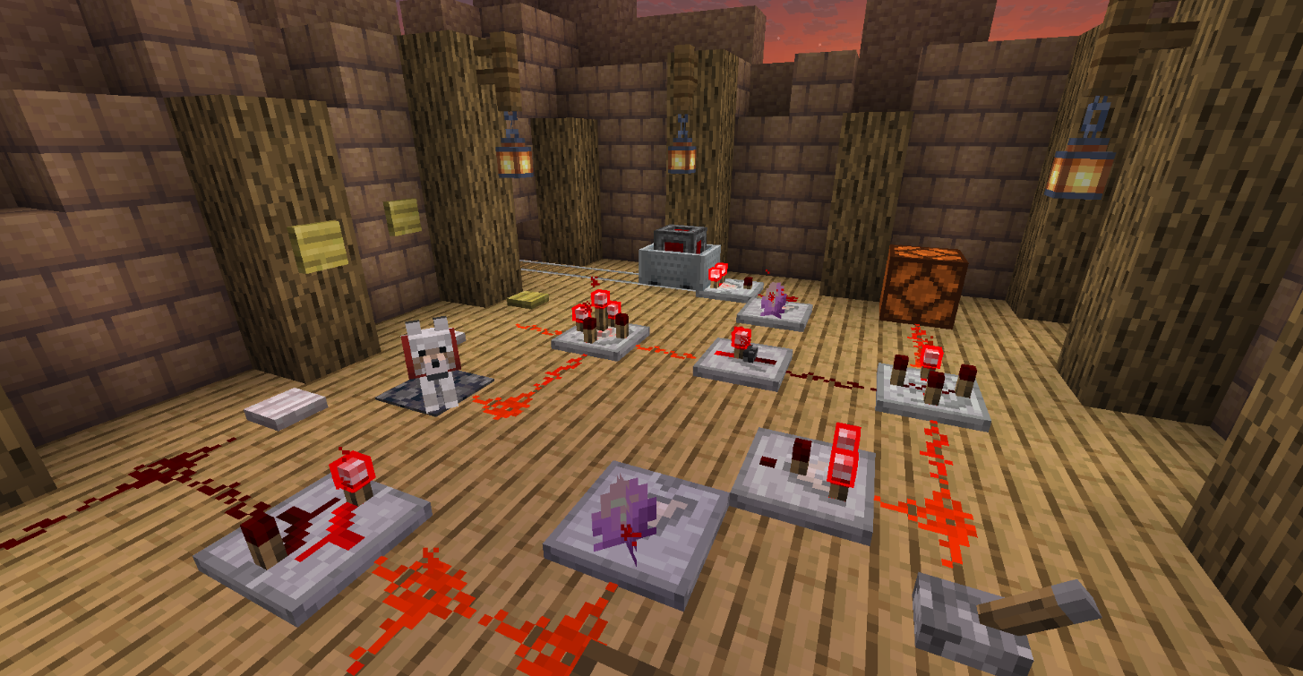 Some of the RedBits gates, and a dog