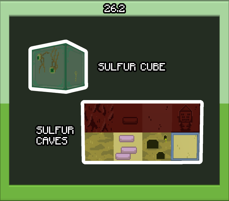 Sulfur Cube is the Gelatinous Cube, Sulfur blocks are various cave blocks from the show