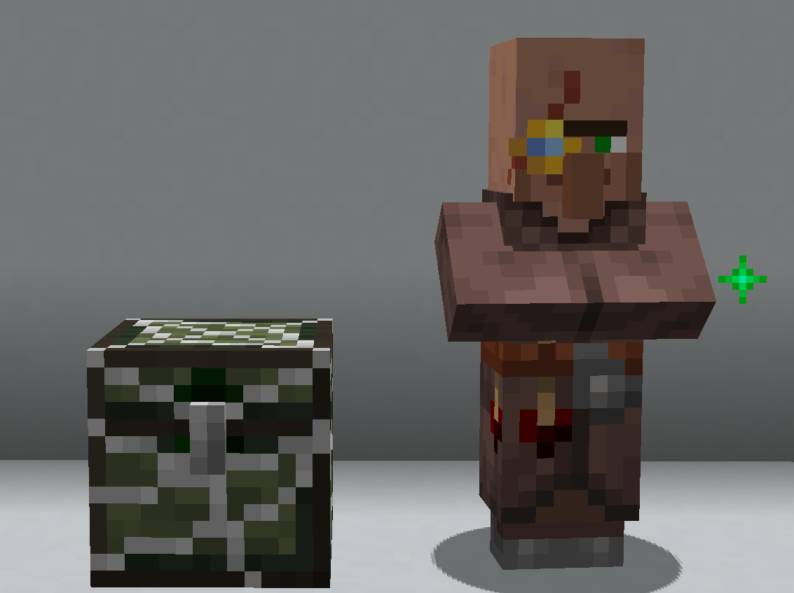 A Webbed Chest next to an "Exterminator" Villager