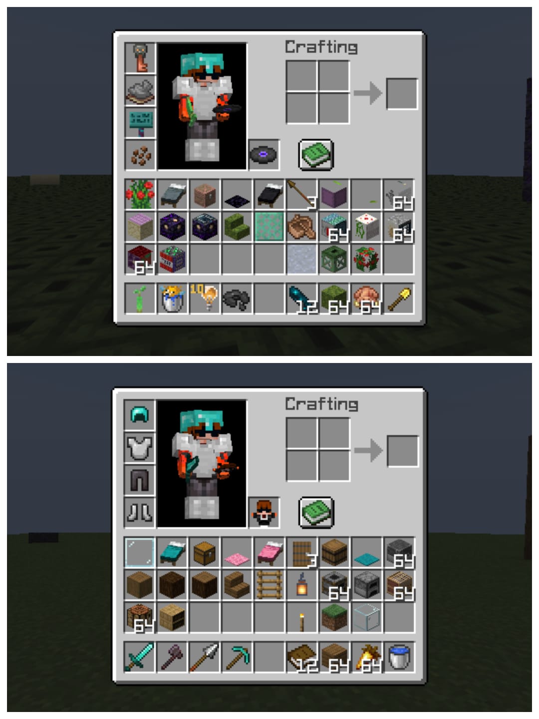 Comparison between pack enabled and pack disabled inan inventory.