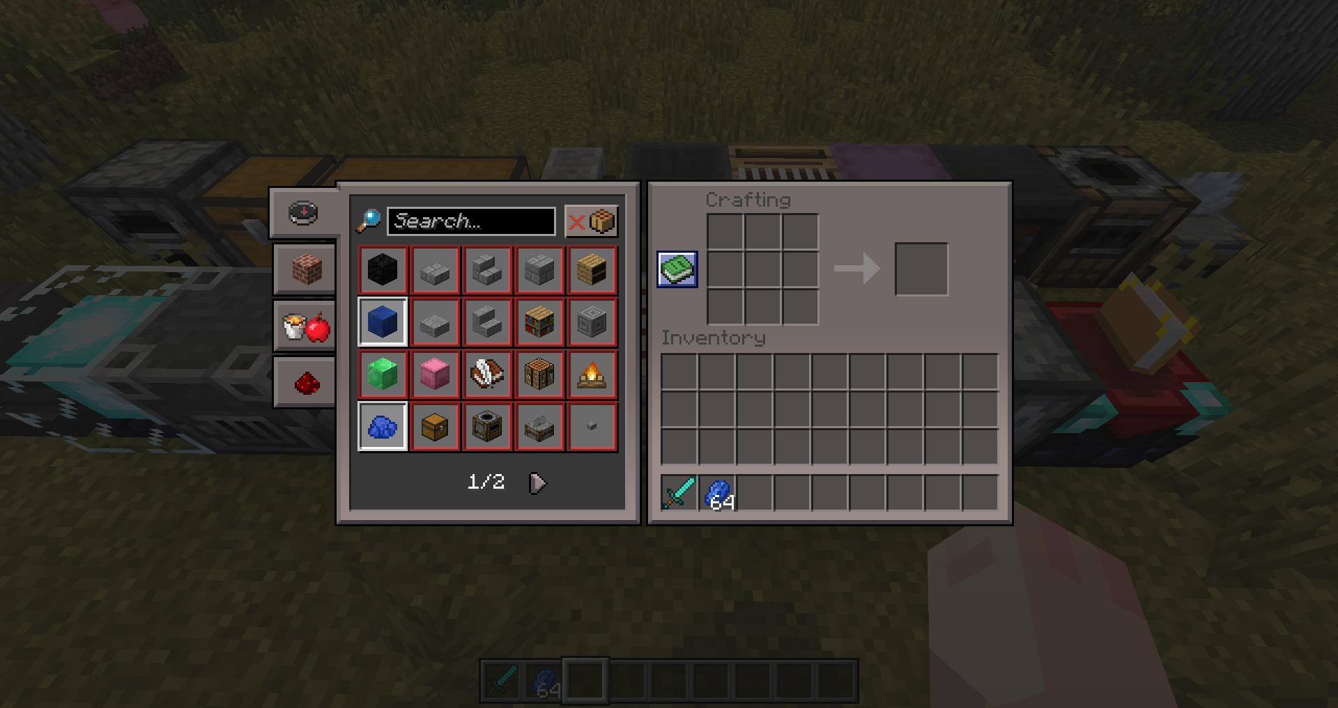 The crafting table GUI.