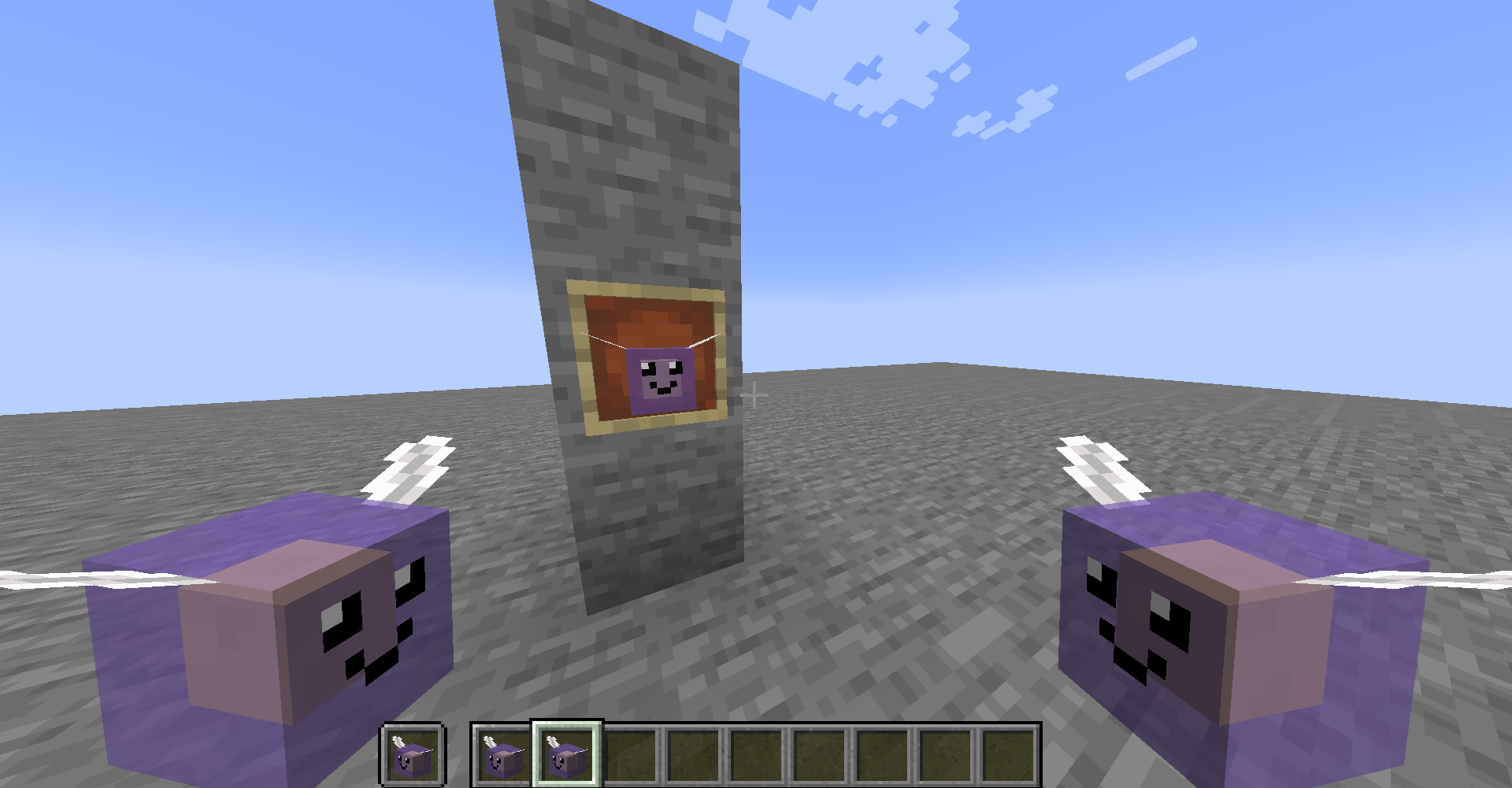 Phosphor slime showcase (in both hands, inventory and in item frame)