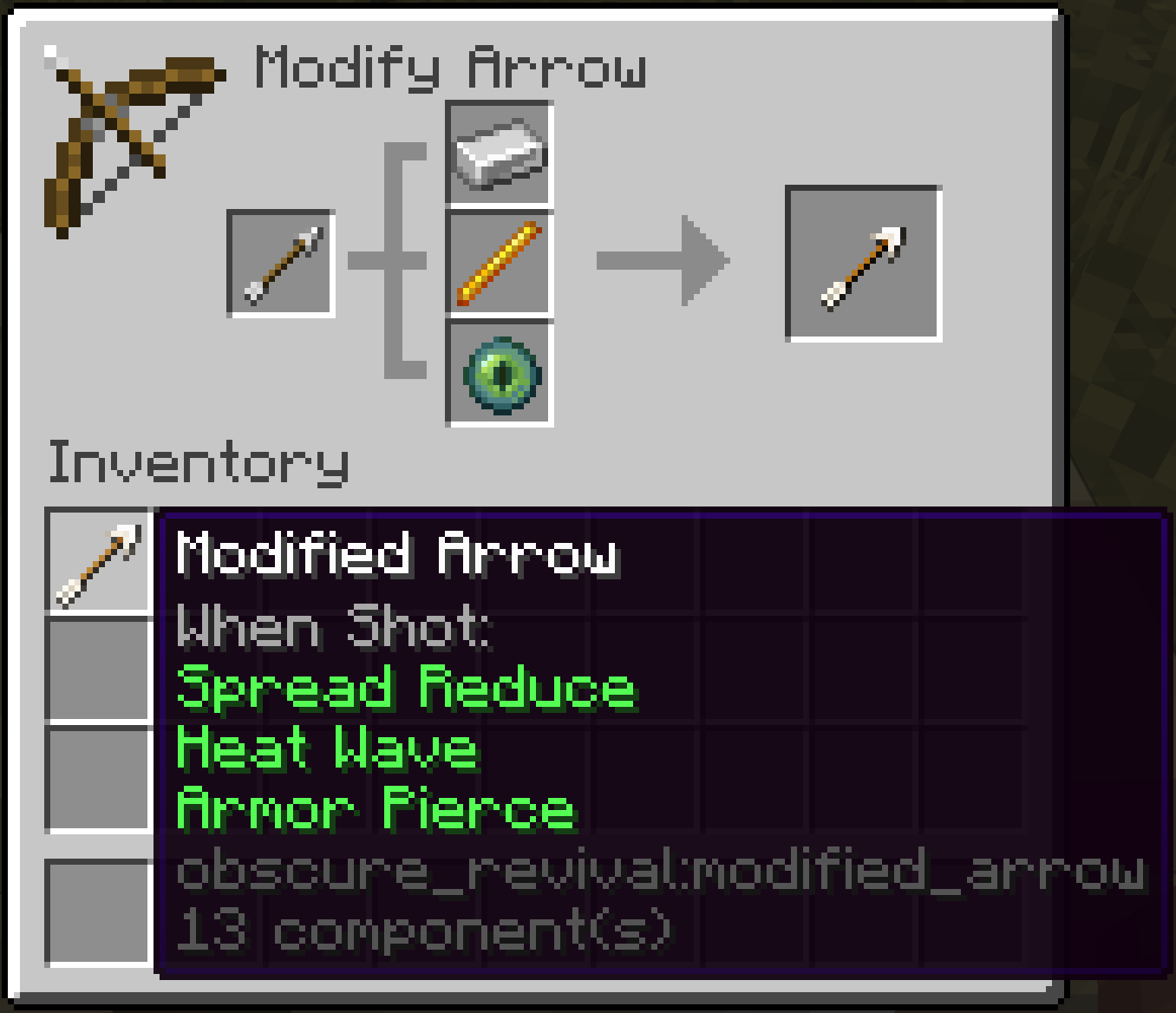 Fletching Table: Modify an Arrow with Special Effects