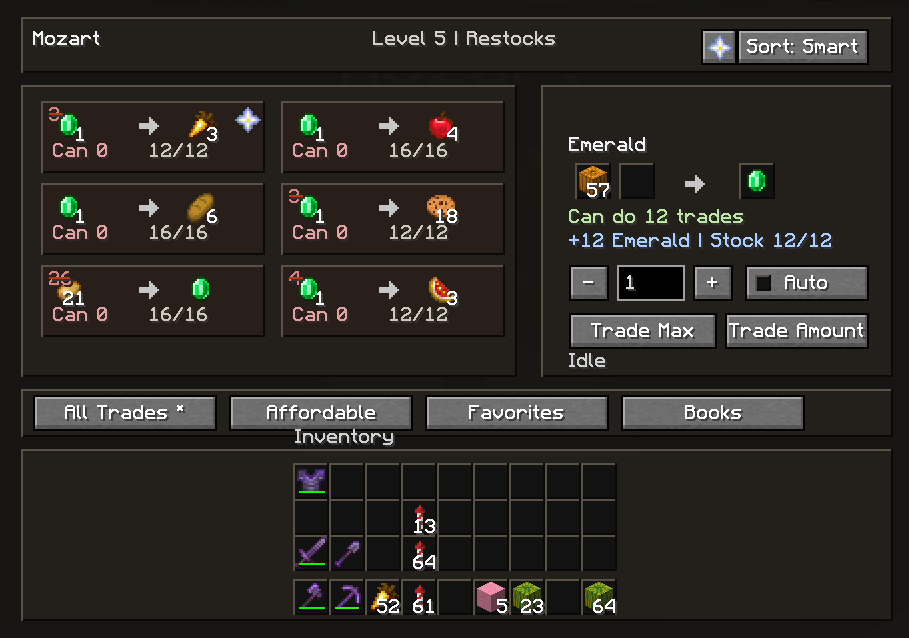 Villager Trading Helper UI