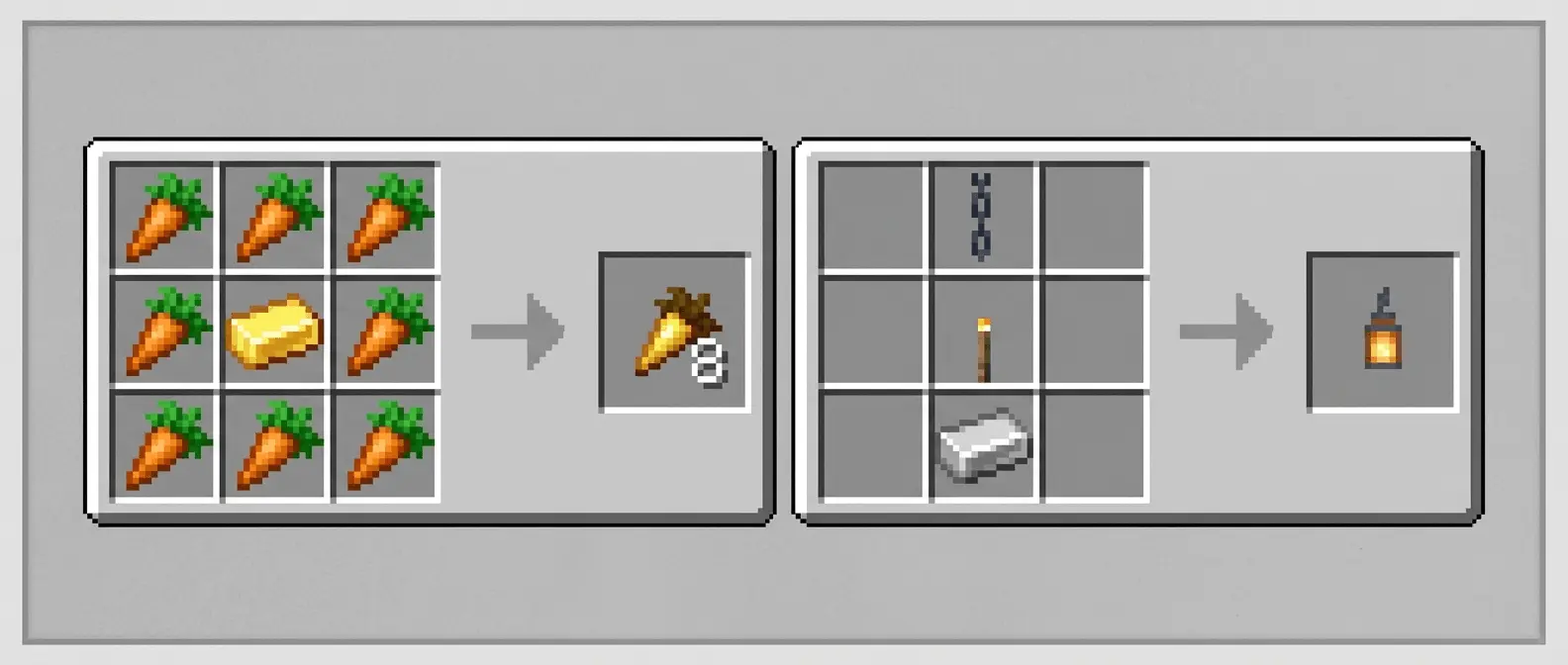 Recipes in the mod