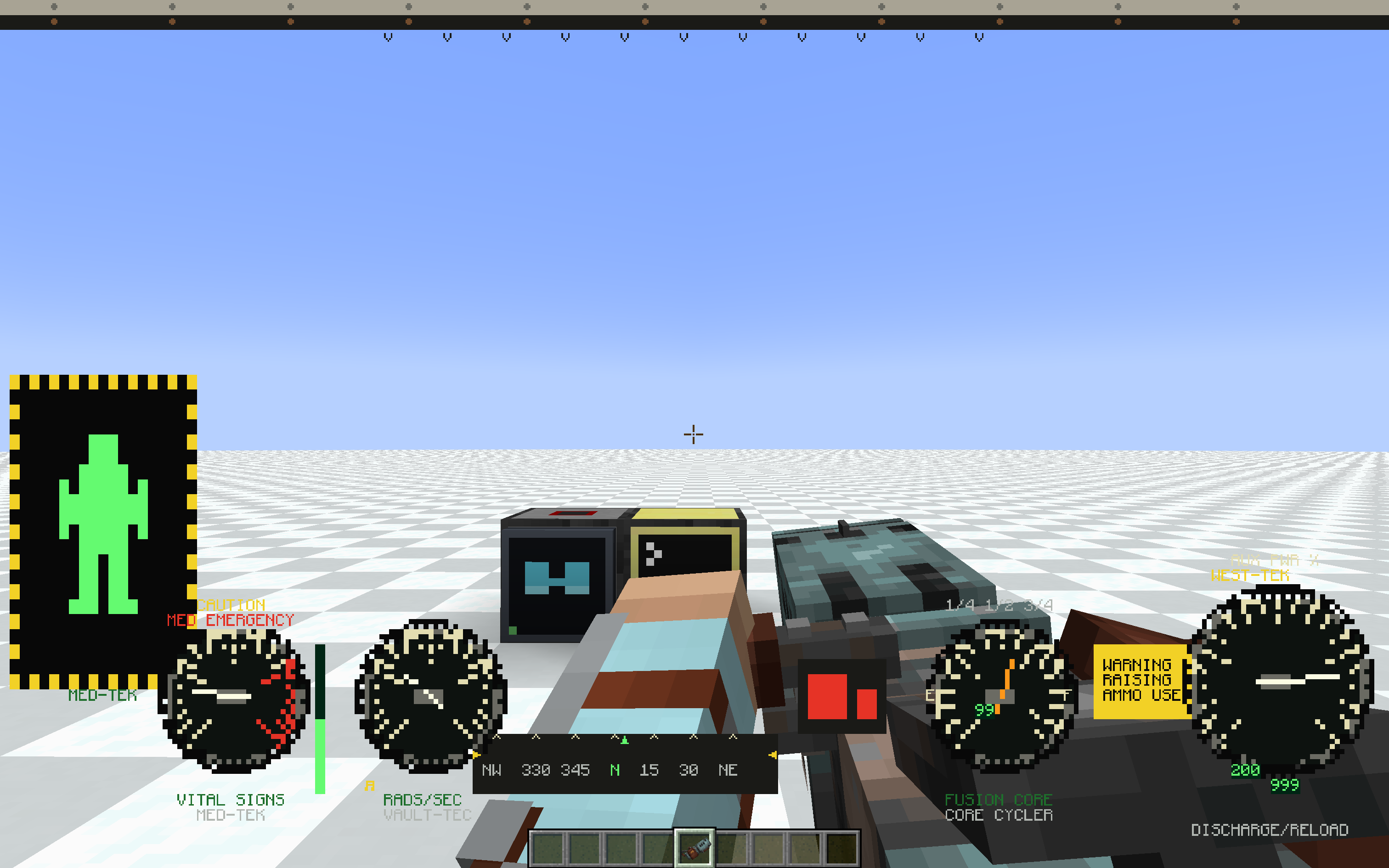 power armor hud with weapon