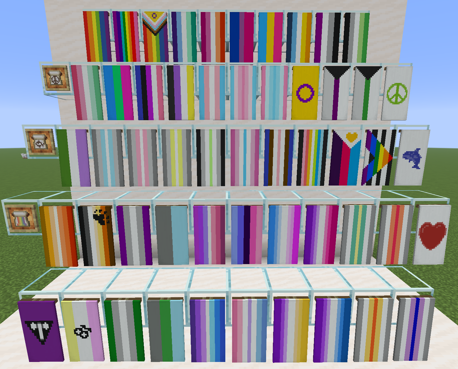 Showcase of all currently available flags and banner patterns