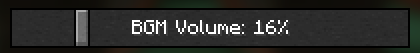 The BGM slider in settings, Set to 16%