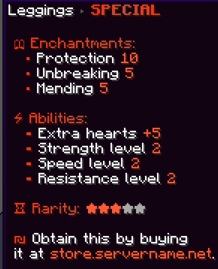 armors items