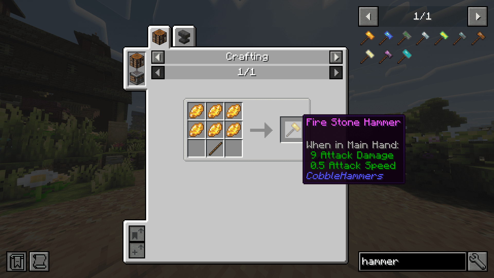 Fire Stone Hammer Recipe
