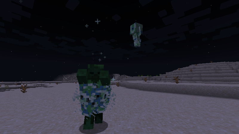 A really green husk. There is a second pathogen floating near it.