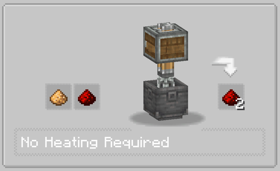 The recipe for Redstone Dust.