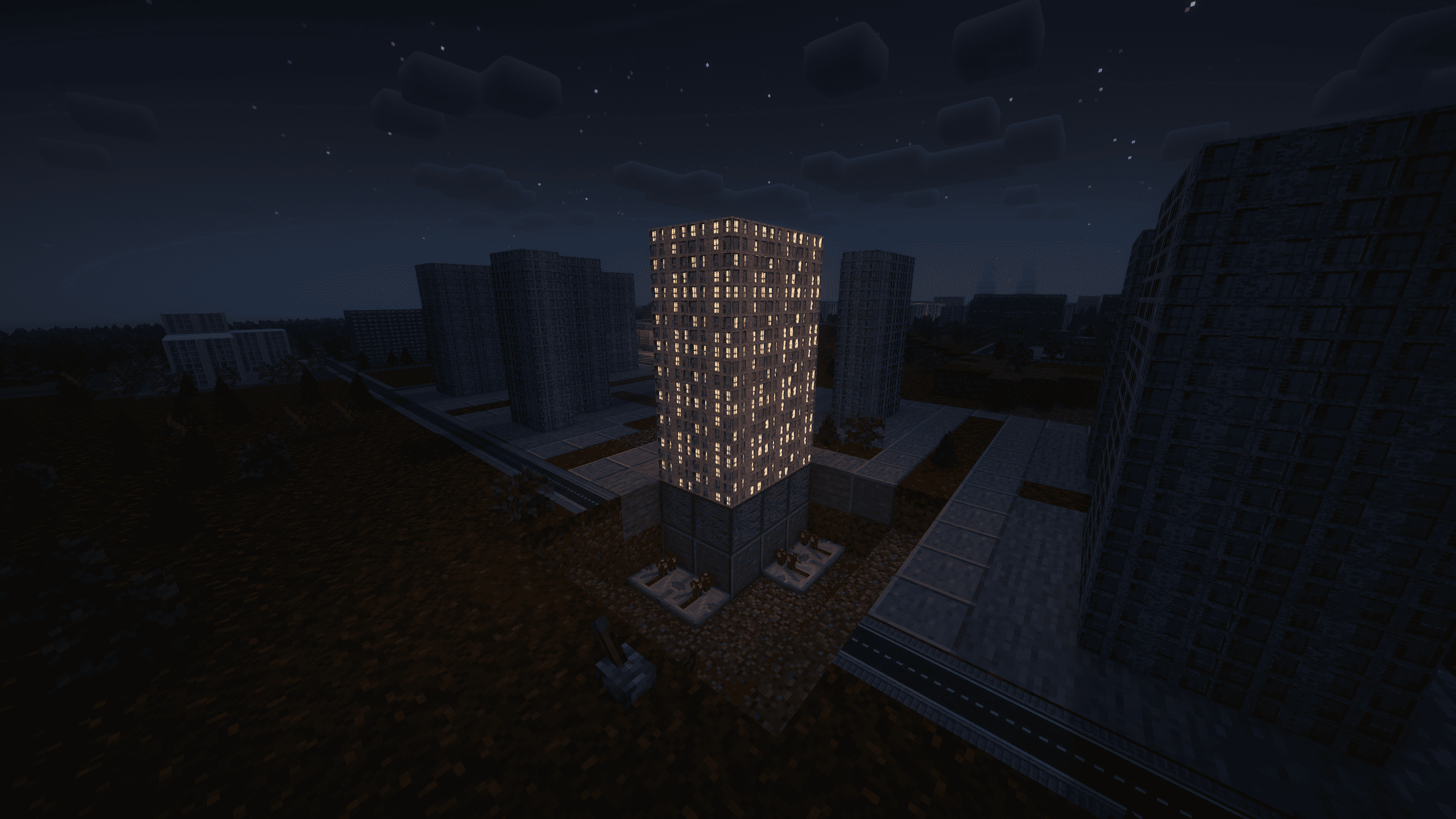 The Foundation Block makes the house glow.