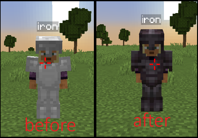 Before Texture pack and after Texture pack