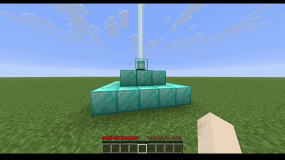 A player picking up a beacon.