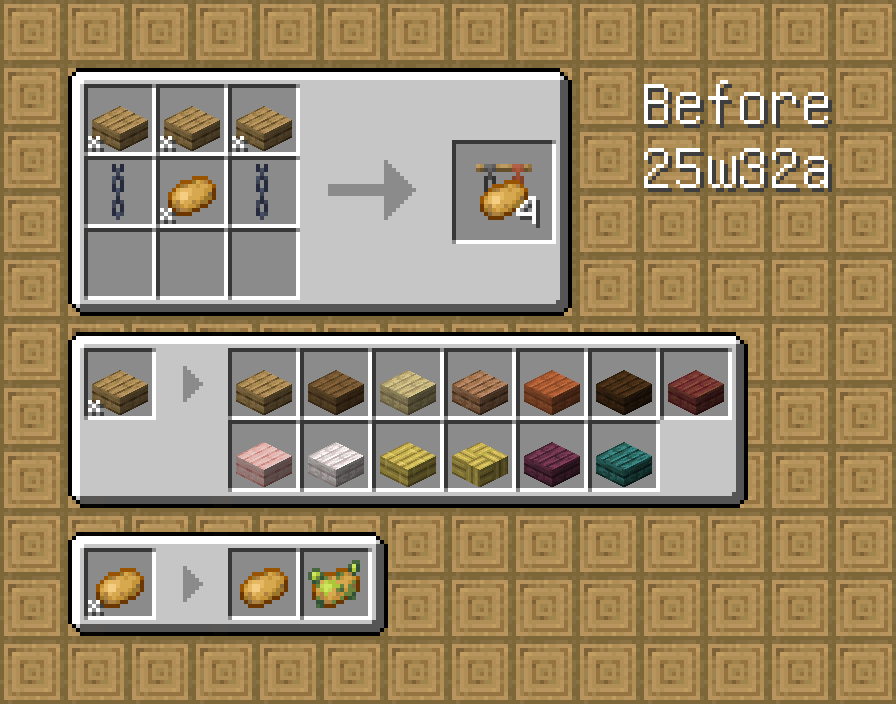 Recipe before 25w32a