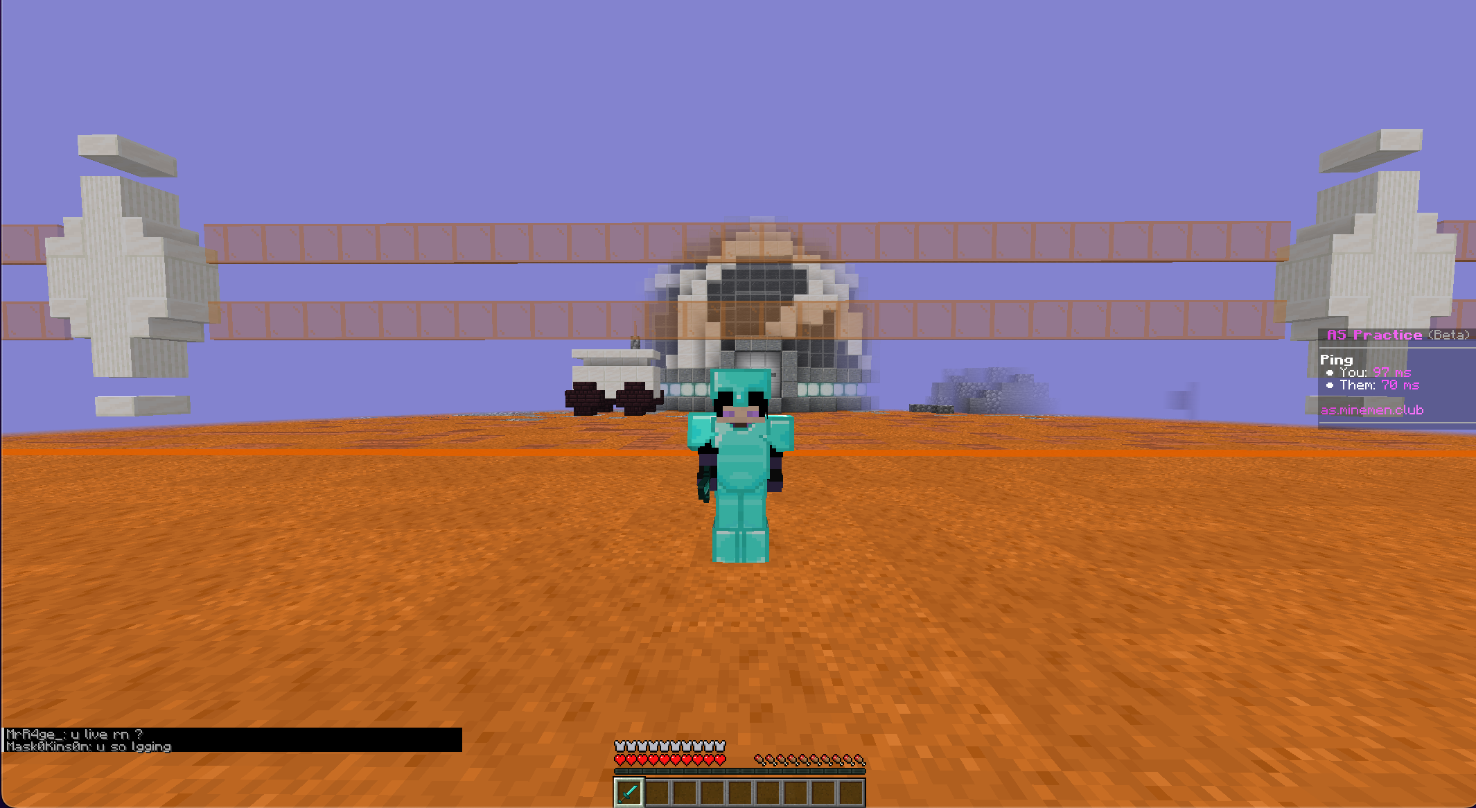 Diamond armour with Marlow's texturepack and mine, minemen 1.21.11