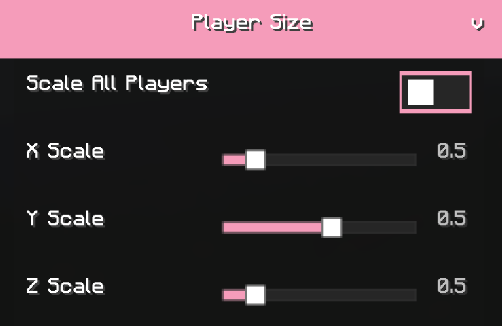 Player Size - config