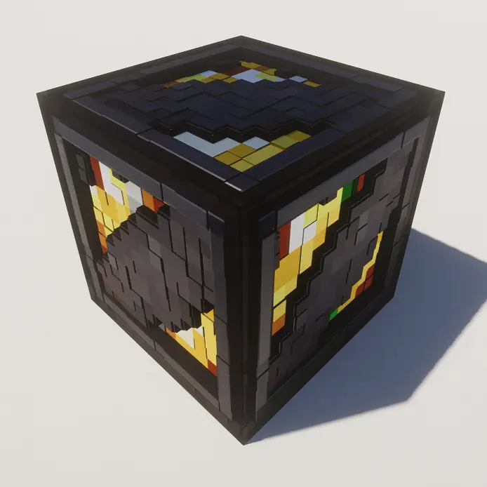 The visual effects of netherite_gold_block