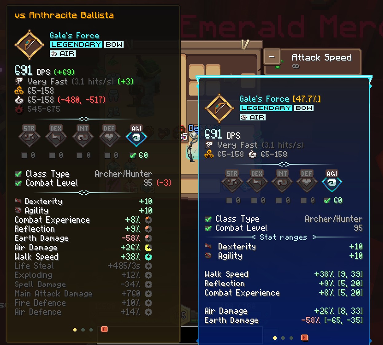 detailed comparison on weapon tooltip