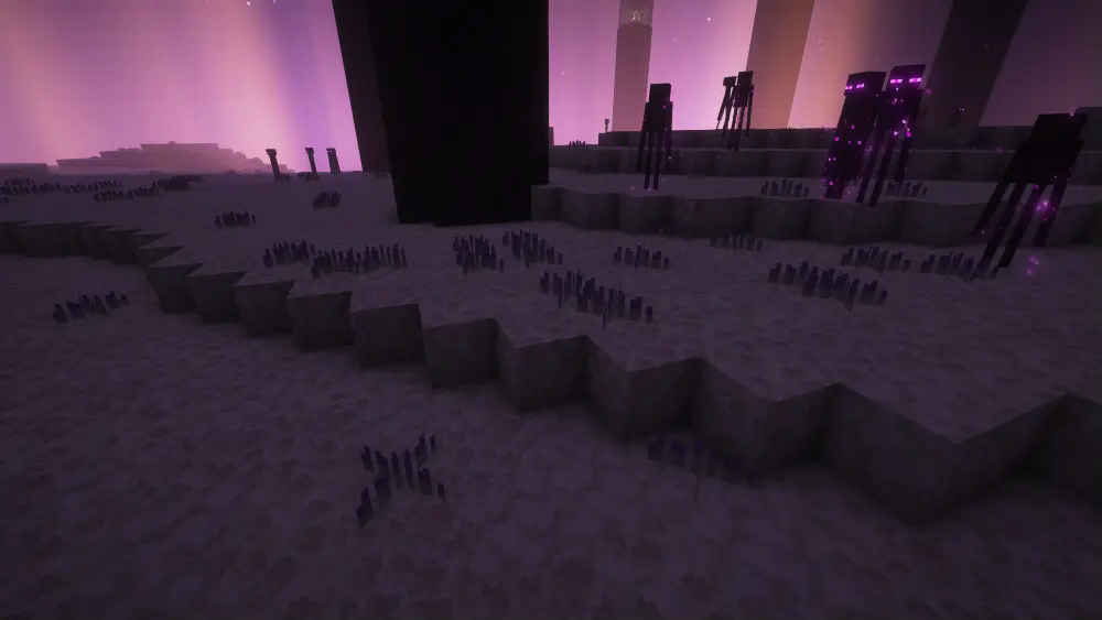 The New Main End Island with the Rethinking Voxels Shader Pack