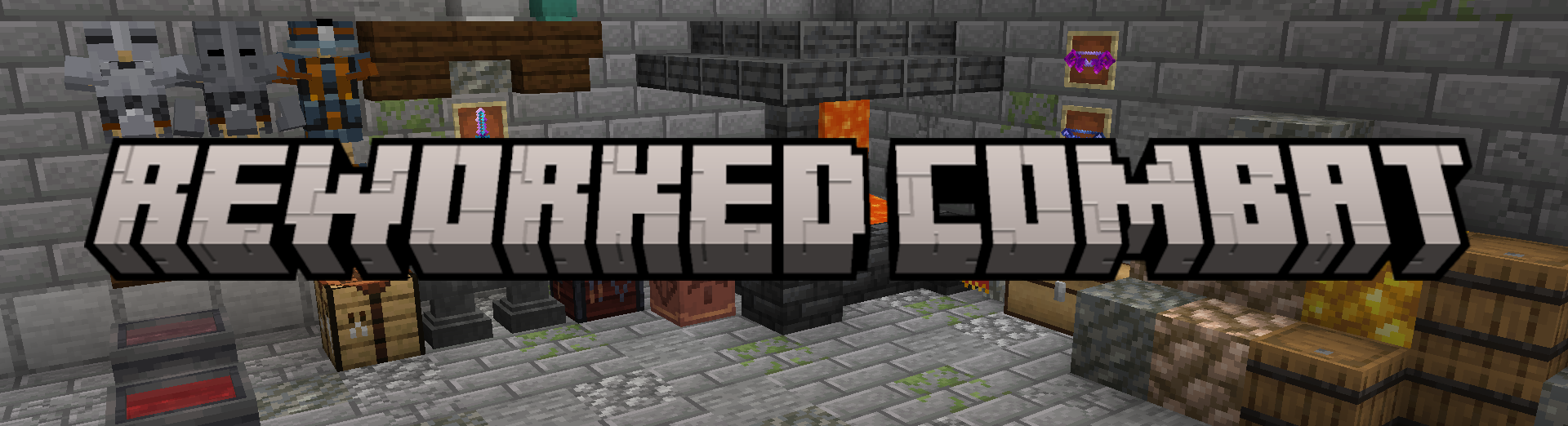Title card displaying "Reworked Combat"