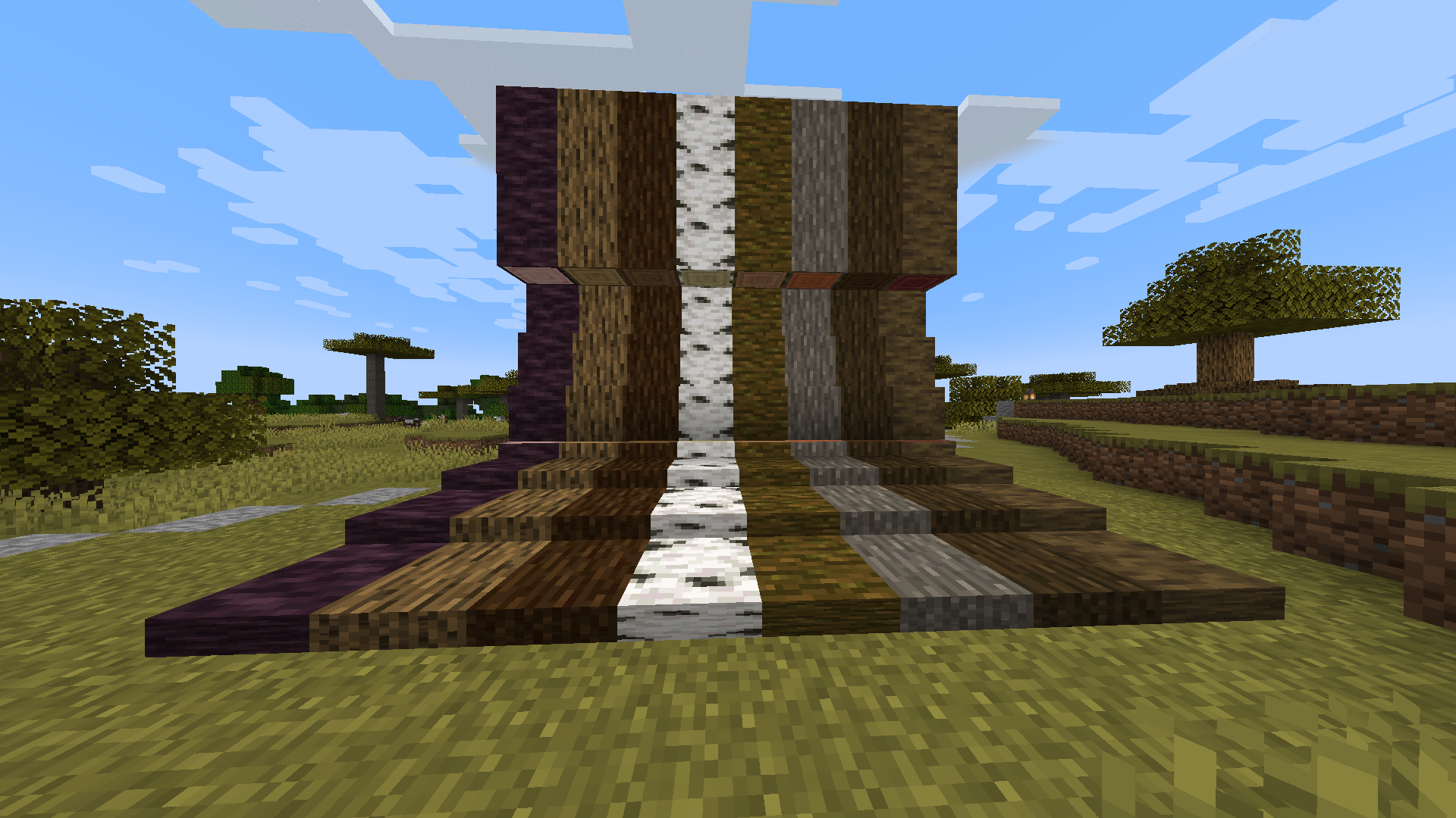 Same overworld logs with thicknesses, alternative textures