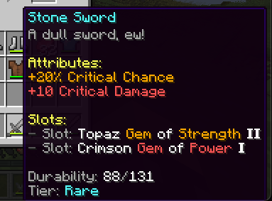 Item with socket slots