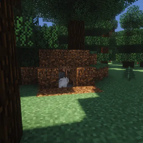 Naturally generated wolf den