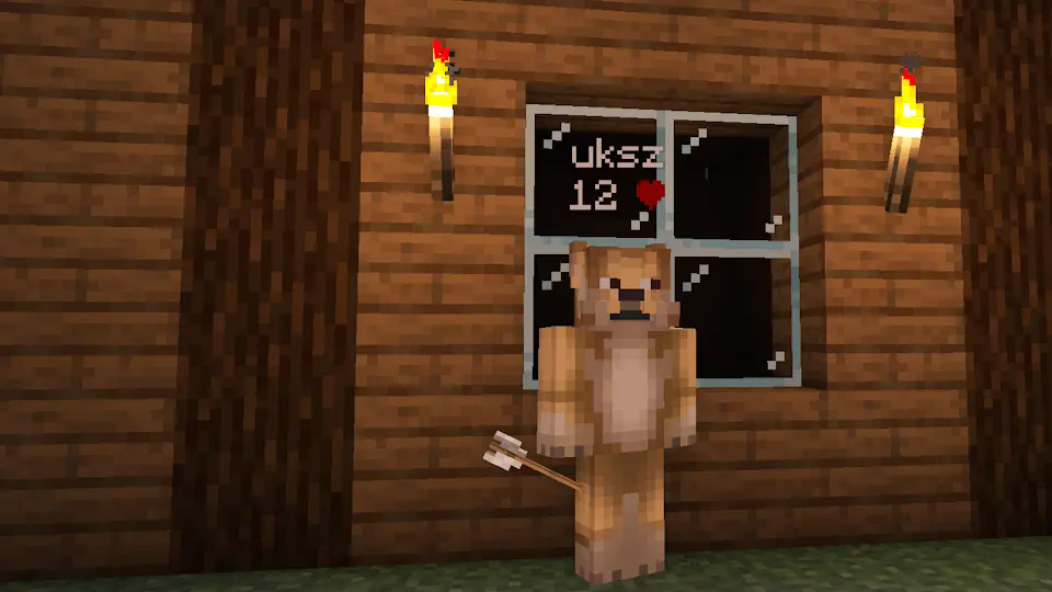 screenshot of a minecraft player with a health scoreboard below their name
