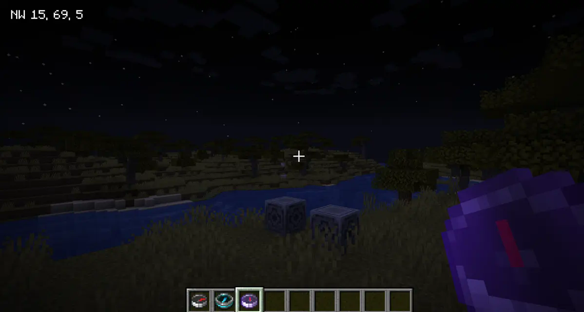 Coordinates displayed on HUD when a compass is in inventory