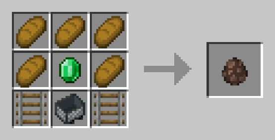 Villager spawn egg recipe.