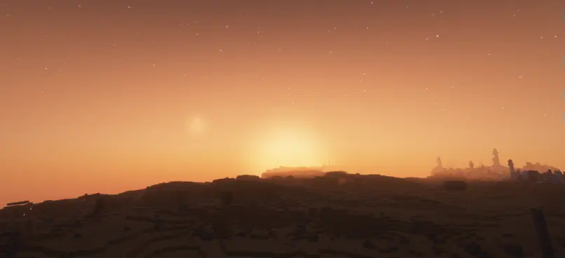 Mars Colony at Sunset