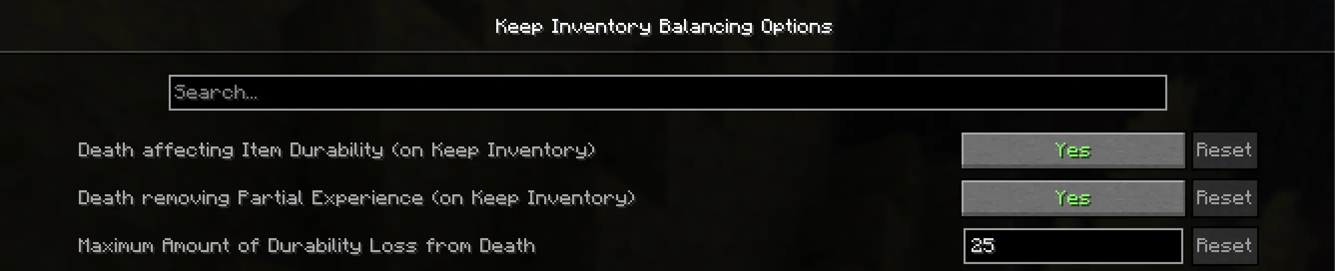 Config options so far!