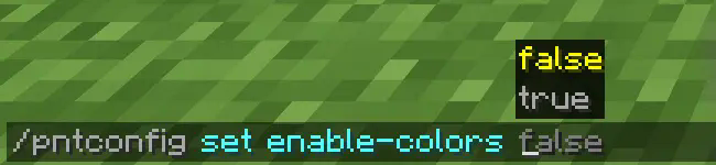 /pntconfig set enable-colors <false|true>