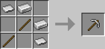Iron pickaxe recipe