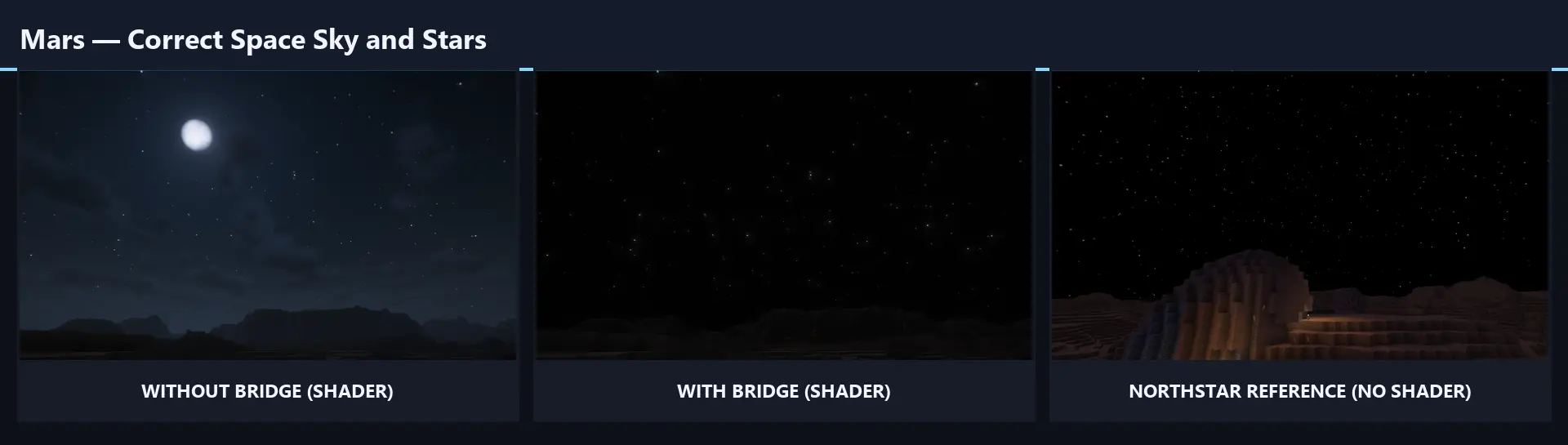 Mars shader compatibility comparison