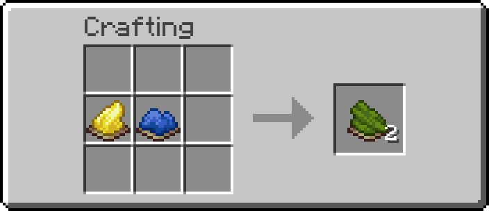 craft yellow and blue dye into green dye