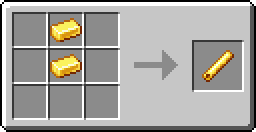 The crafting recipe for the Gold Pipe