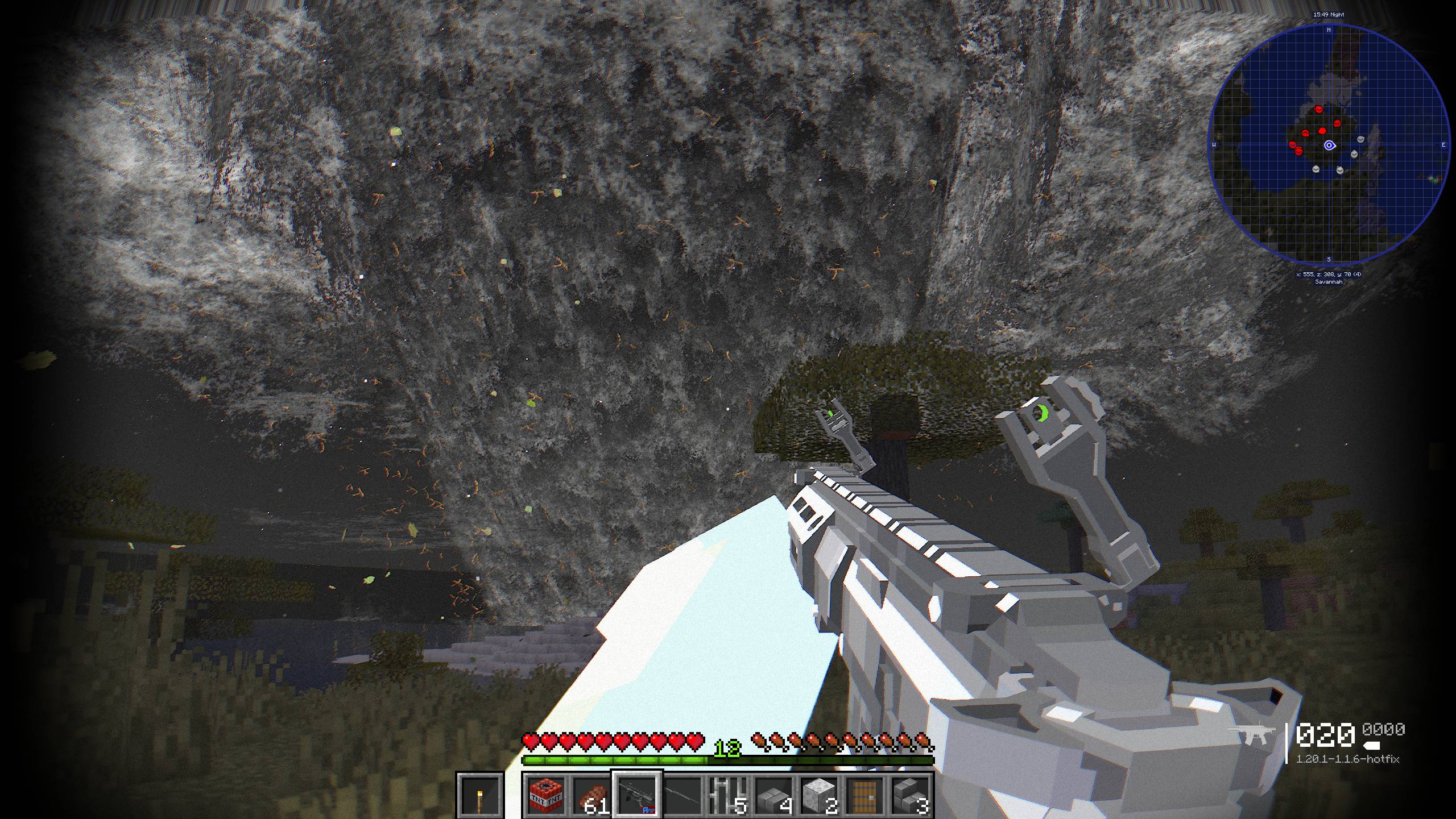 screenshot of a tornado from the mod