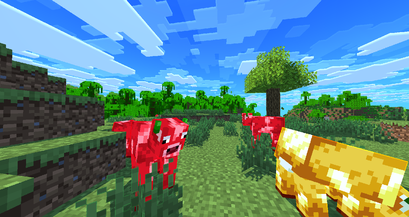 Various Apple Cows in a Plains Biome