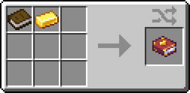 Roster crafting recipe that requires 1 Gold Bar and 1 Book.